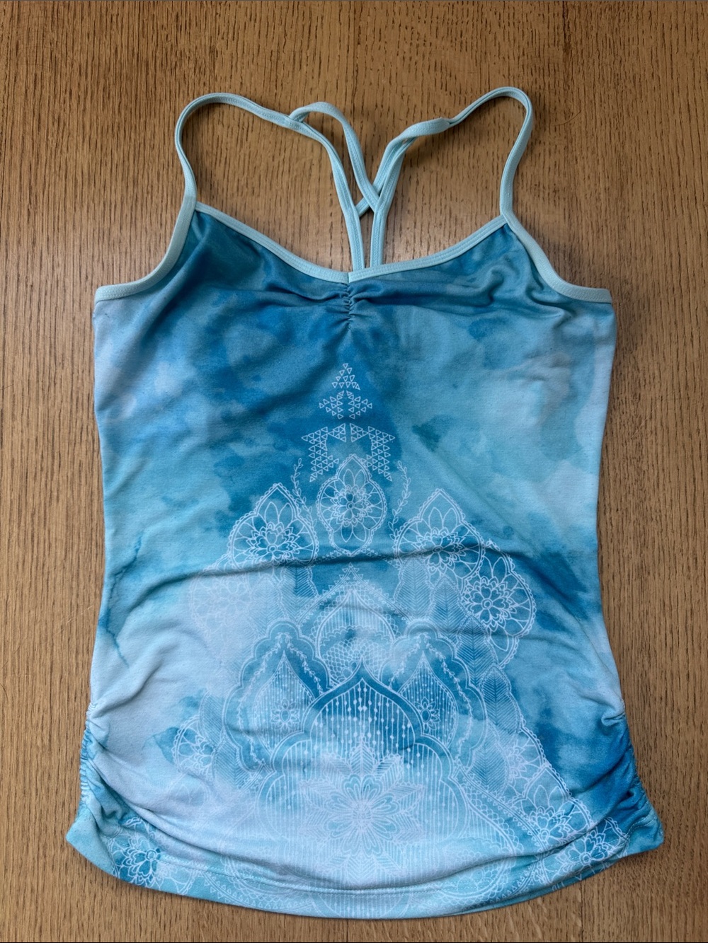 Prana Blue Ombre Floral-Print Strappy Tank